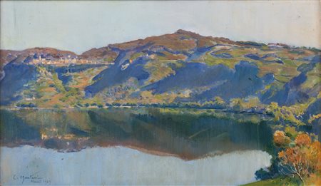 Carlo Montani (Saluzzo 1868-Roma 1936)  - Il lago di Nemi, 1927