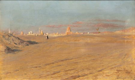 Augusto Lovatti (Roma 1852-Capri 1921)  - Cairo, le tombe dei Califfi, 1899