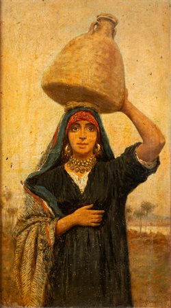 Nazzareno Cipriani (Roma 1843-1925)  - Fanciulla araba con conca