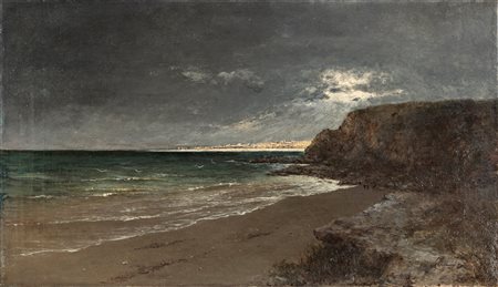 Achille Vertunni (Napoli 1826-Roma 1897)  - Marina (Notturno)