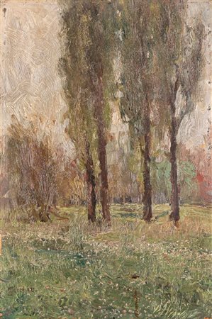 Fausto Pratella (Napoli 1888-1946)  - Parco a Milano, 1921