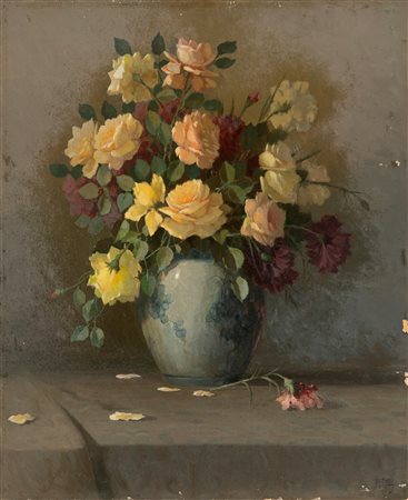 Aurelio Catti (Palermo 1895-1966)  - Vaso di rose