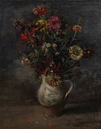 Pietro Gaudenzi (Genova 1880-Anticoli Corrado 1955)  - Vaso di crisantemi, circa 1940