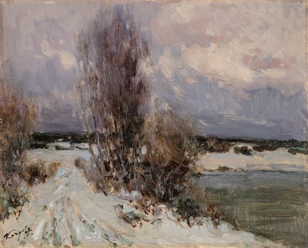 Ivan Karpoff (Novočerkassk 1898-Milano 1970)  - Paesaggio innevato