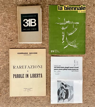 BIENNALE DI VENEZIA E FUTURISMO - Lotto unico di 4 cataloghi, di cui uno autografato