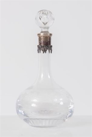 Decanter in cristallo e argento.