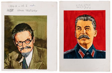 Stalin e Trotzky, due illustrazioni