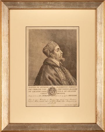 Incisione raffigurante Matteo di Antonio Barberini da una medaglia in bronzo  di Gaspero Mola   Gaetano  Vascellini