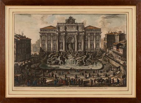 Veduta in prospettiva della Gran Fontana dell'acqua Vergine detta di Trevi architettura di Nicola Salvi, Cav. Piranesi   Giovanni Battista Piranesi