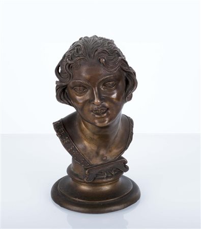 Piccola scultura in bronzo, busto di ragazza   Vincenzo Gemito