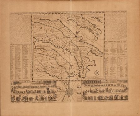 Carta geografica, antica ed originale, inserita nel I Tomo "Atlas Historique ou nouvelle introduction a l'Histoire, à la Chronologie e à la Geographie Ancienne e Moderne"   Henri Abraham  Chatelain