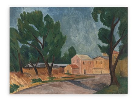 REMIGIO BUTERA (1903-1968) - Alberi e case Gioia Tauro, 1956