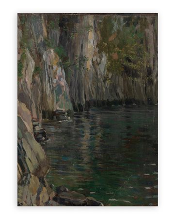 GUIDO ZUCCARO (1876-1944) - Strapiombo sul Lago di Como. La Gaeta, Menaggio