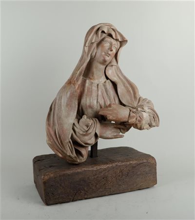 A terracotta bust/fragment of a weeping Virgin Mary, Italy, 19th century...