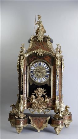 A colossal bronze Napoleon III 'Boulle' console clock set with caryatids on 4...