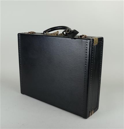 A Louis Vuitton, black leather 'Presidents briefcase'. coded on the lock. 35...