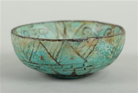 A faience earthenware so-called Nut Bowl, New Kingdom 1505-1070 BC restored....