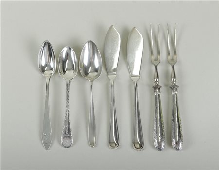 A lot consisting of (7) pieces of various silver, including (3) spoons, (2)...