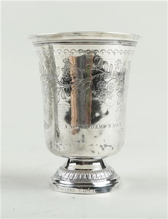 A silver cup of occasion, inscribed: "Commune des cheffes", and "Fête de...