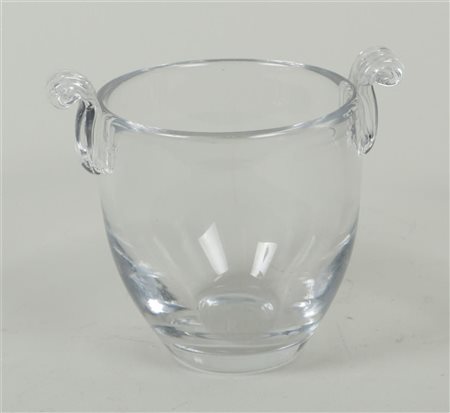 A clear glass decorative vase / ice bucket, Copier for glass factory Leerdam....