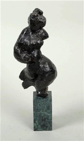 Jan Peter van Opheusden (B. 1941), Nymph, dark colored bronze sculpture,...