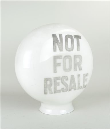 A vintage glass ball 'Not for resale'. Diam. 40 cm.