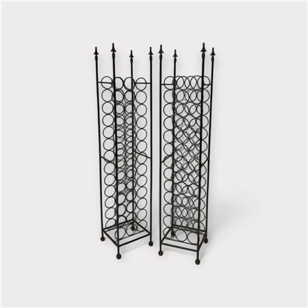 A lot of (2) welded steel wine racks. H.: 130 cm.