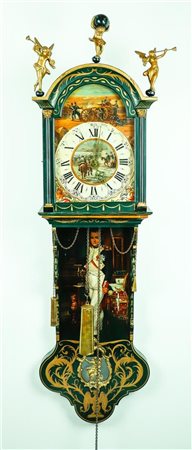 A 'Frisian' grandfather clock 1820 - 1830, painted with scenes from the life...