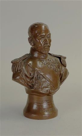 A bronze bust of Admiral Togo. Japan, 20th century. Annotated on the obverse....