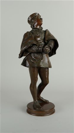 After PaulFilhastre (1859-1948)."Une chanson d'amour". patinated bronze. H....