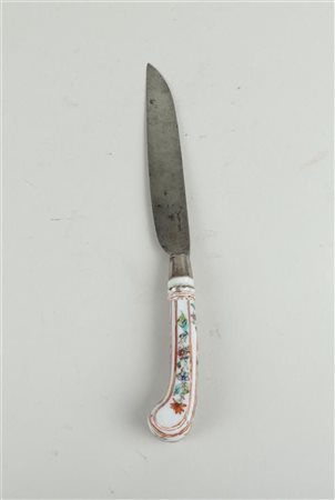 A knife with Chinese porcelain handle decorated with floral decoration. 18th...