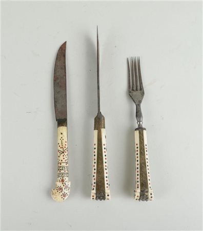 A Bosnian cutlery set with bone handle, late 19th century.