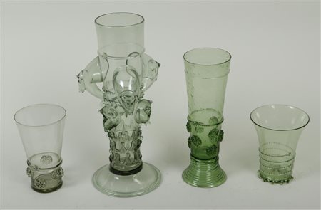 A lot of various design glass in 17th century style. Italy, Murano, 20th...