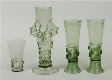 A lot of various design glass in 17th century style. Italy, Murano, 20th...