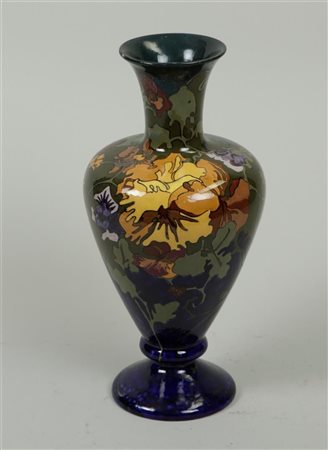 Earthenware vase with polychrome stylized floral decoration, Painter H.G.A....