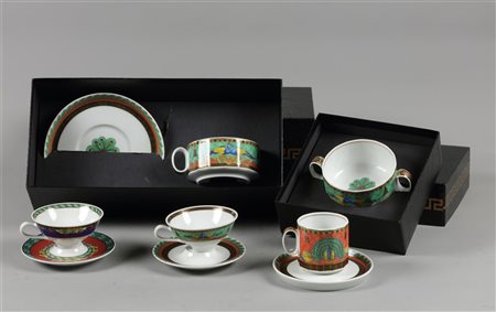 A lot of porcelain cup and saucers with Voyage de Marco Polo decor, Rosenthal...