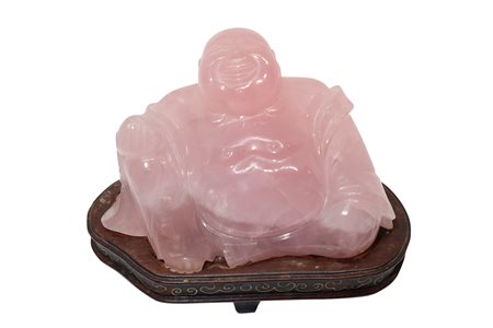 Buddha in quarzo rosa, 20° secolo