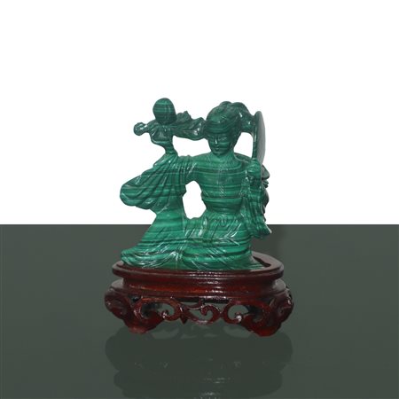 Guan Yin in malachite