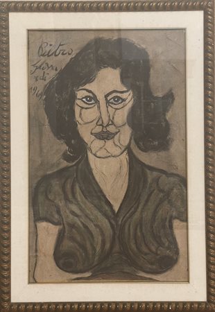 Pietro Ghizzardi (Viadana 1906 - Boretto 1986). Ritratto femminile, 1969.