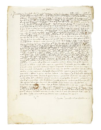 Lettera in parte cifrata a firma di Heinrighinus Panigarola. Datata 21...