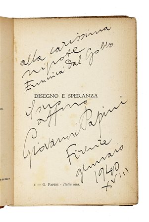 Papini Giovanni, Dediche autografe su 7 libri. XX secolo. Le dediche e i...