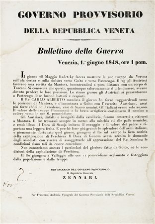 Raccolta di 4 manifesti. Venezia e il Governo Provvisorio. Marzo-ottobre...