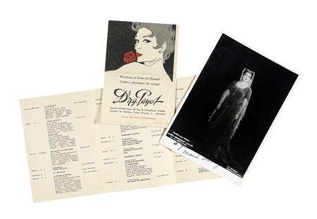 Callas Maria, Ritratto fotografico con dedica e firma autografa. Non datato,...