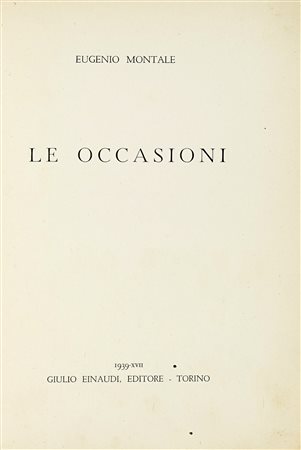 Montale Eugenio, Ossi di seppia. Lanciano: Giuseppe Carabba editore, 1931....