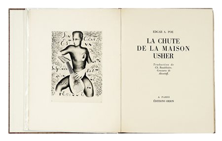 Poe Edgar Allan, La chute de la maison Usher. Paris: Orion, 1929. In-4° (mm...