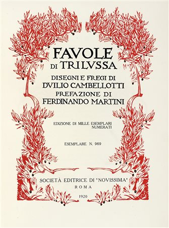 Trilussa [pseud. Carlo Alberto Salustri], Favole di Trilussa. Roma: Società...