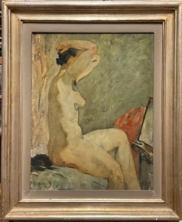 Maceo Casadei "Allo specchio" 
olio su masonite
cm 50,5x39,5
firmato in basso a