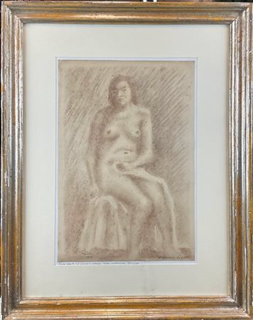 Gabriele Mucchi "Nuda seduta con panno in grembo" 1939
carboncino su carta
cm 35