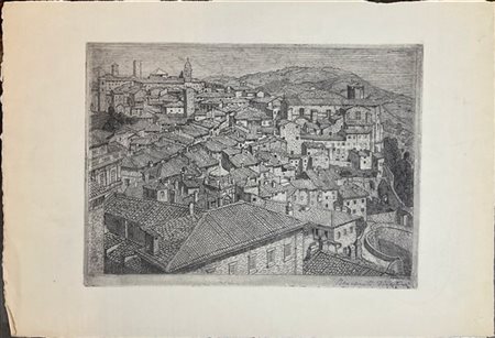 Benvenuto Disertori "Borgo S. Angelo di Perugia" 1912 - 1913
acquaforte e bulino