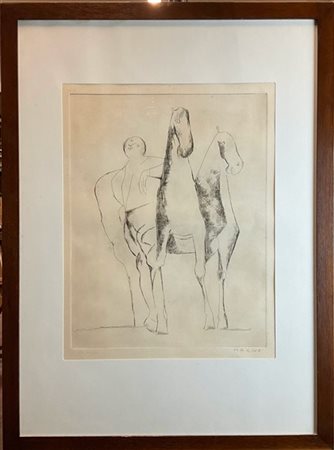 Marino Marini "Acrobazie" 1966
acquaforte
(lastra cm 45x35; foglio cm 66x50)
fir